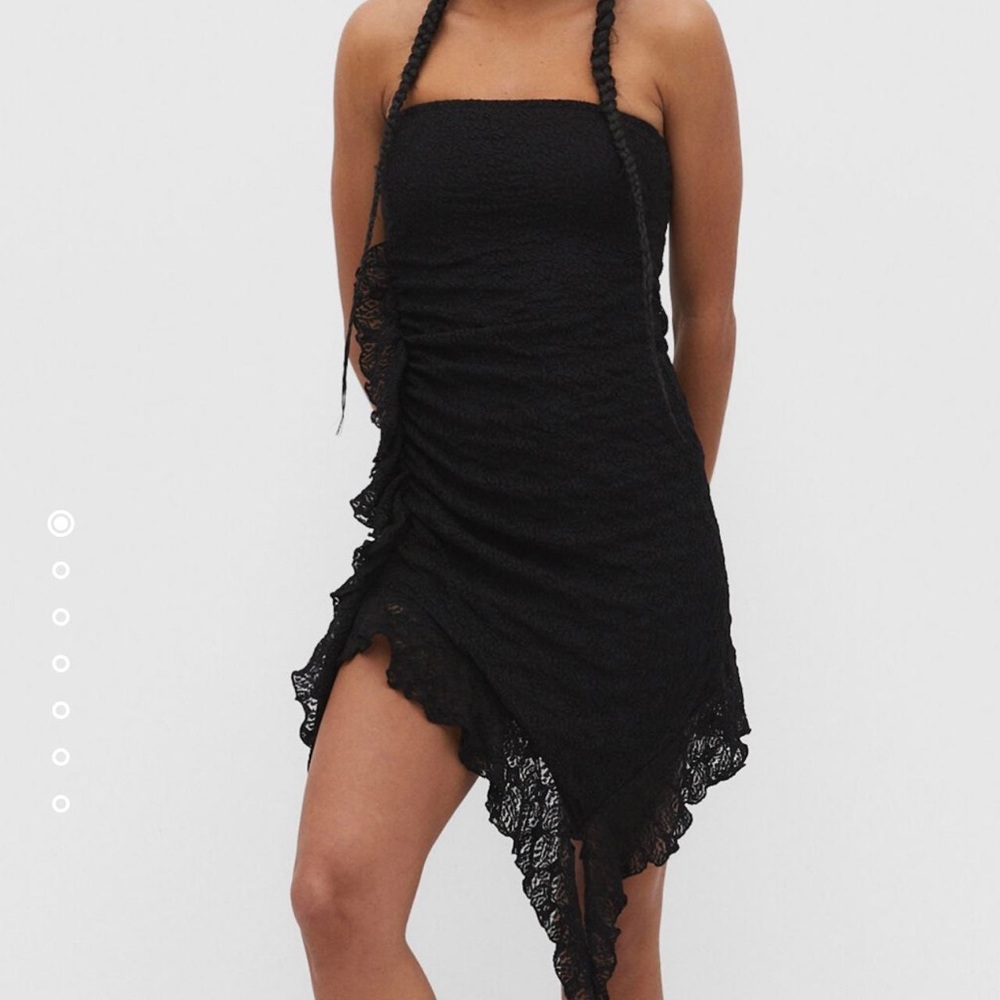 NEW Black Asymmetrical strapless Sundress